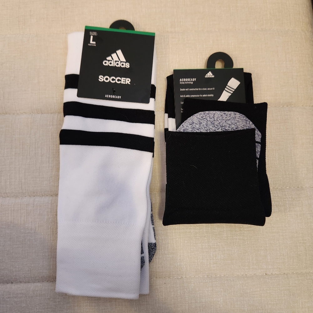 2 pair Adidas soccer socks / New